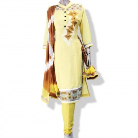 Fair Lady’s Linen Embroidery Shalwar Kamiz with tie dye Georgette Dupatta